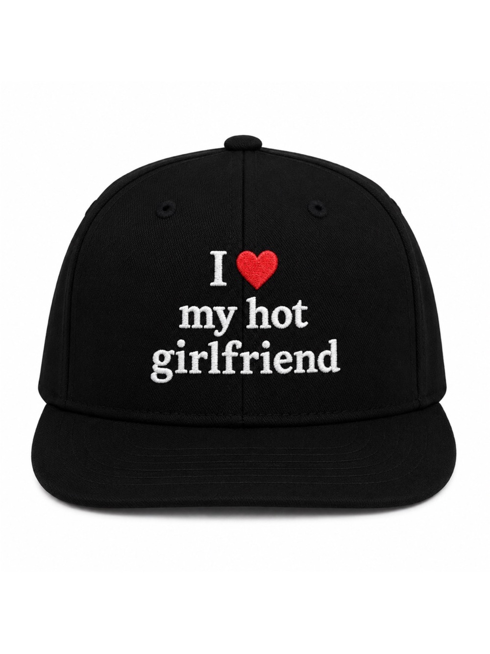 I ❤️ My Hot Girlfriend Hat Black Embroidered Valentines Cap Cute Couples Gift